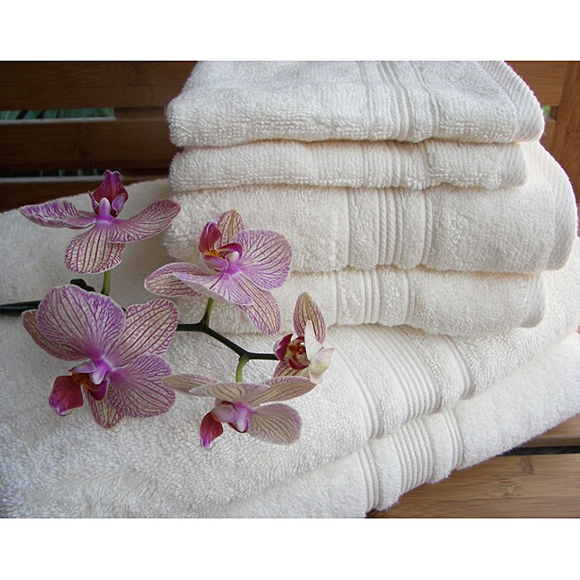 New Luxury Bathroom Soft Premium Cotton 12 PC Piece Bath Towel Set Ivory Cream
