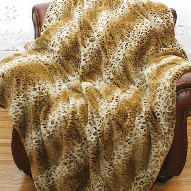 Cheetah Faux Fur Throw Blanket (58 in. x 60 in.)