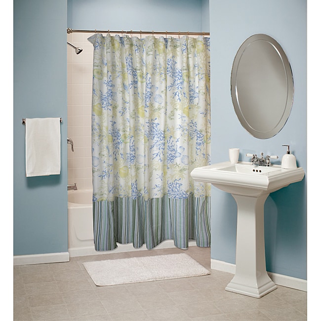 Coral Blue Shower Curtain
