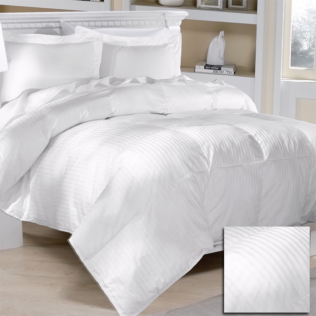 Damask Stripe 284 Thread Count Down Blend Comforter Free Shipping