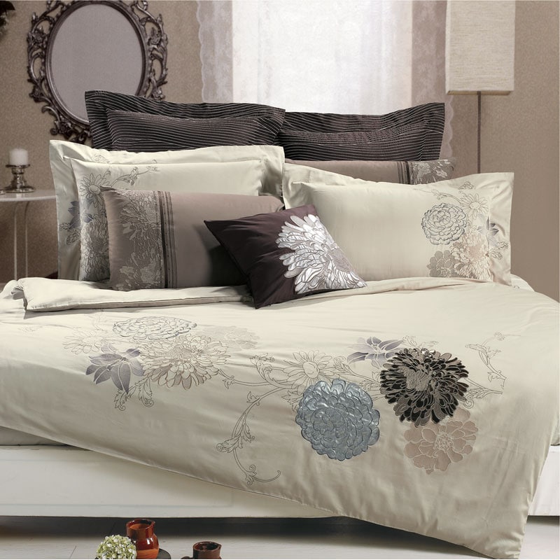 Shop Fieldstone Embroidered 3 Piece Duvet Cover Set Free