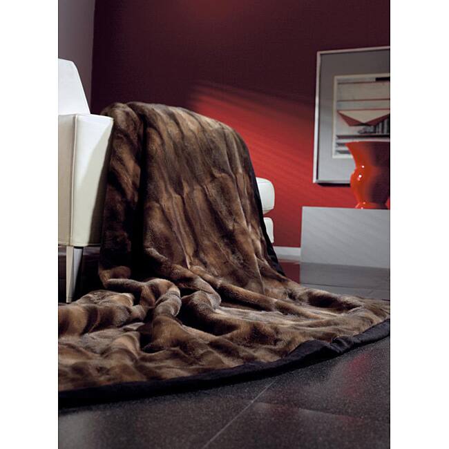 IBENA Espresso Faux Fur Throw