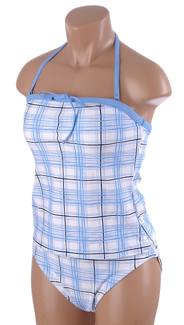 Nautica Blue Plaid Soft Cup Tubini/Hipster Swimsuit  