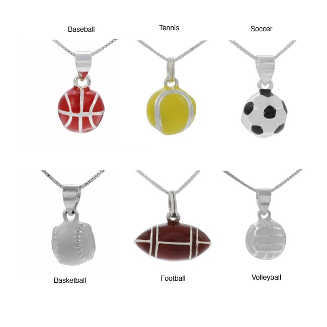 Sterling Silver Sports Theme Pendant (Options)  