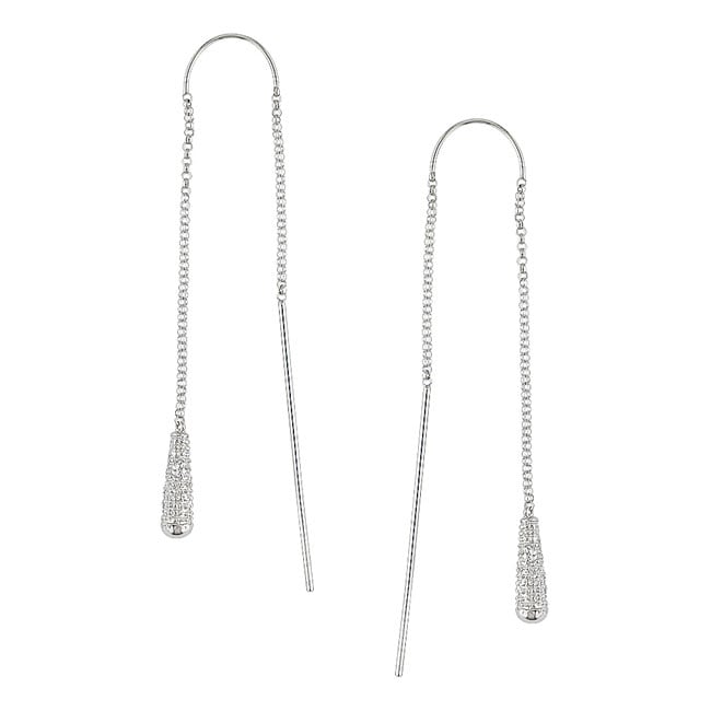 14k White Gold Diamond Threader Earrings (1/10 TDW)  