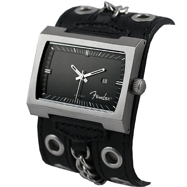 Fender Mens Black Chain Link Watch  