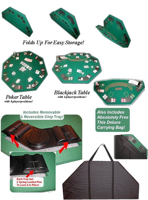 Poker & Blackjack High Grade Table Top with Case  