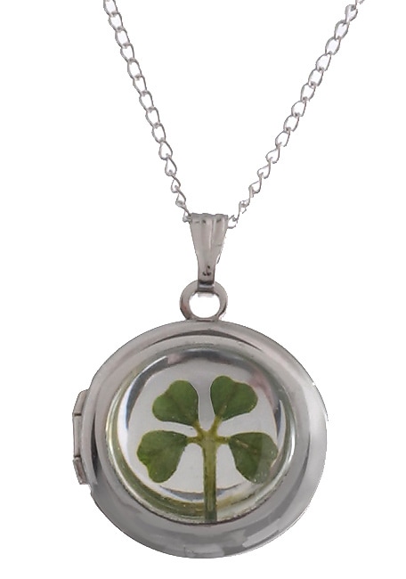 Sterling Silver Four leaf Clover Locket  