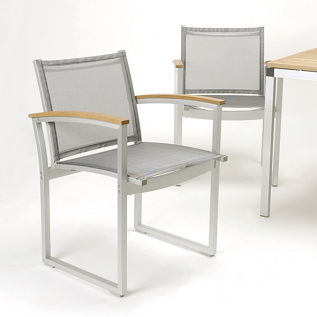 Glades Outdoor Aluminum Dining Chairs (Set of 2)  