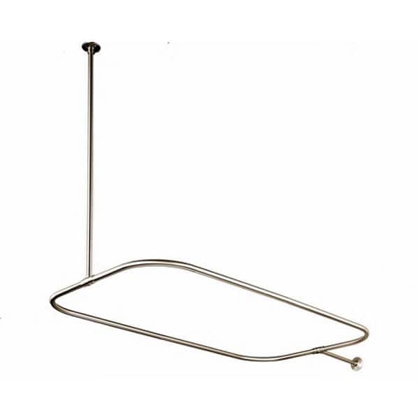 Kingston Brass Rectangular Brushed Nickel Shower Rod - N/A