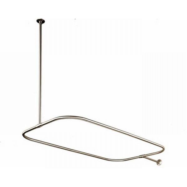 Kingston Brass Rectangular Brushed Nickel Shower Rod - N/A