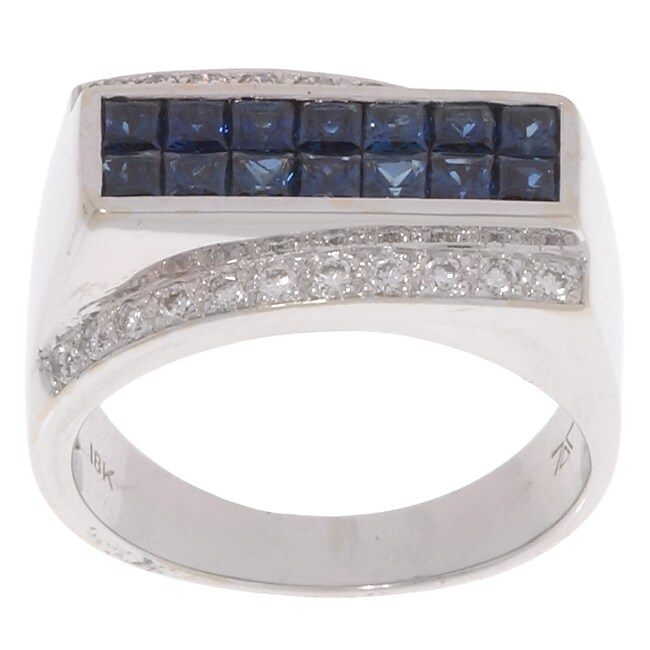 Encore by LeVian 18 kt. White Gold Diamond and Sapphire Ring