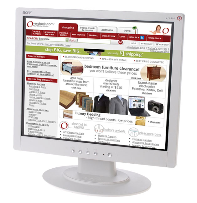 19-inch White LCD Monitor (Refurbished) - Overstock - 1787095