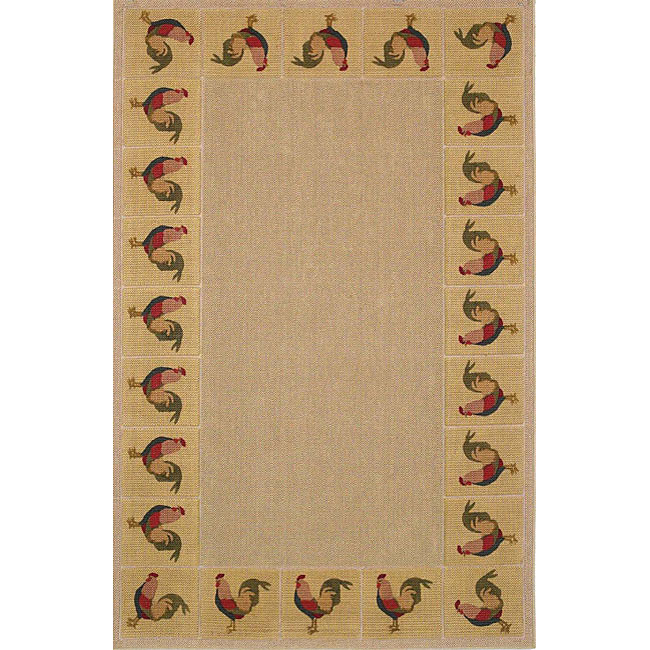 Hand woven Parasol Rooster Rug (49 x 74)  
