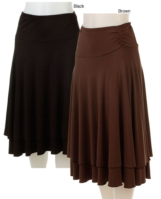 Yoke Front Soft Sheered Skirt  