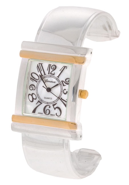 Geneva Platinum Womens Large Number Dial Watch