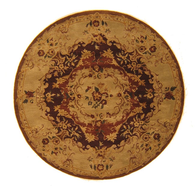 Hand tufted Medallion Aubusson Wool Rug (6 Round)