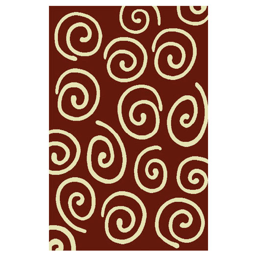 Swirls Burgundy Area Rug (78 x 105)  