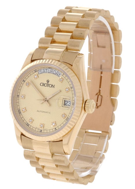 Croton Men's Solid 18-kt.Gold Dress Watch - Overstock Shopping - Big ...