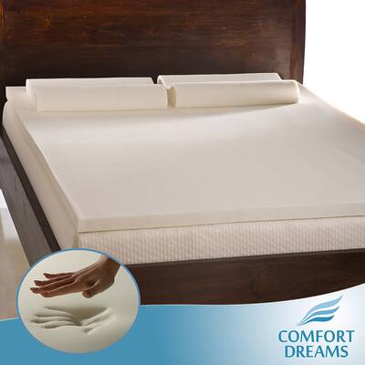 Comfort Dreams 2-inch Queen/ King-size Memory Foam Mattress Topper/ Contour Pillow Set