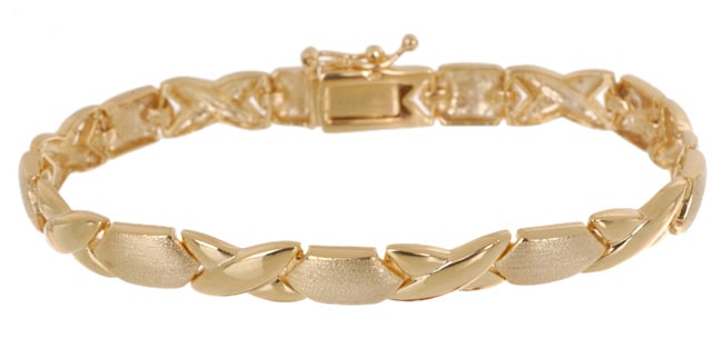 18k Gold over Silver X and O Bracelet  