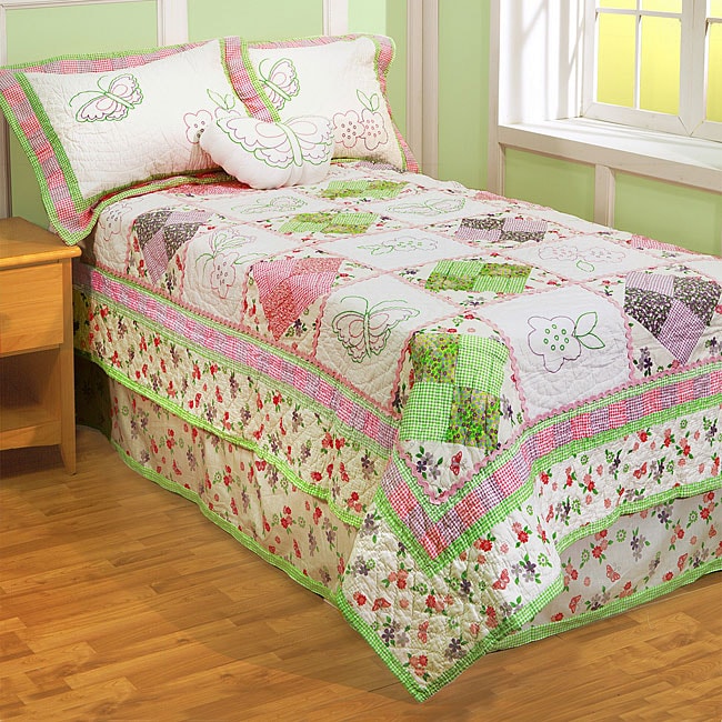 Butterfly Garden Patchwork Quilt Set  