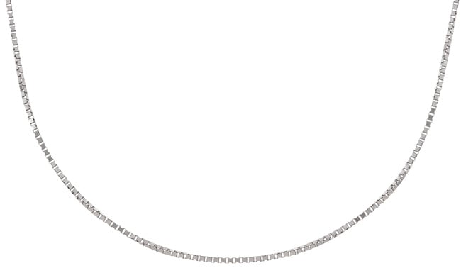 14 kt White Gold 20 inch Box Necklace  