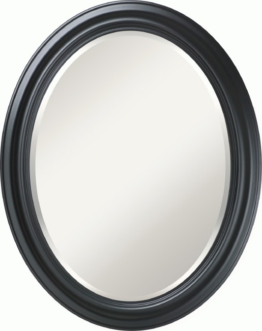 Zhivago Black Oval Beveled Mirror