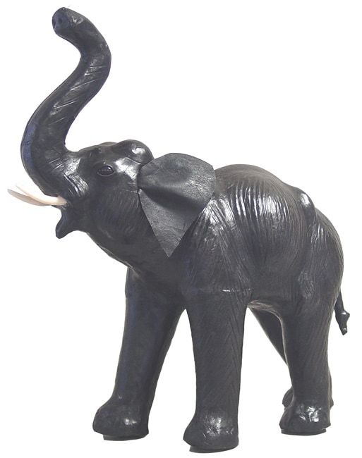 Handcrafted Leather Elephant Figurine (India)  