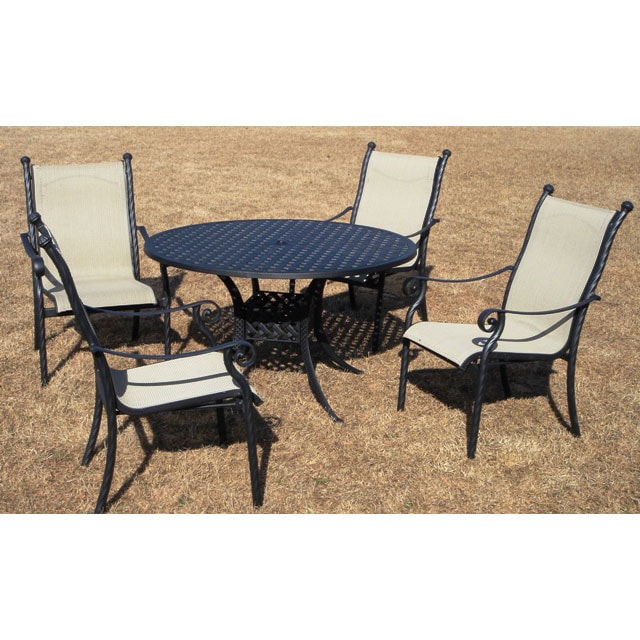 Lake View Cast Aluminum Sling Five Piece Patio Furniture Set Lake View Cast Aluminum Sling Five Piece Patio Furniture Set Free Shipping Today 1883048