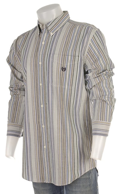 Chaps Men's Long-sleeve Button Down Oxford Stripe Shirt - Free Shipping ...