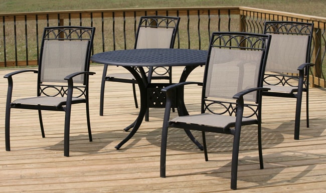 Charleston 5 piece Cast Aluminum Table and Chairs Set  