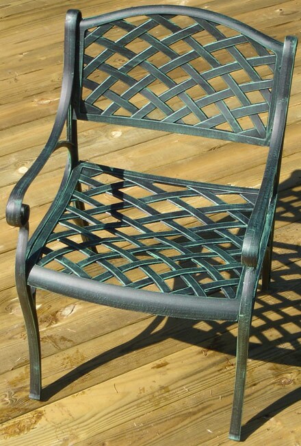 Nassau Green Cast Aluminum Dining Chair  