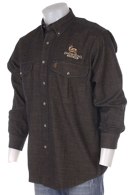 Browning Mens Denim Shirt w/Deer Embroidery  