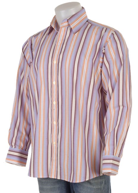 Eighty Eight Men's Multi Color Vertical Stripe Shirt - Free Shipping On ...