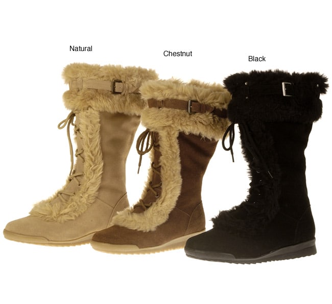 On Your Feet Womens Salto Suede Boots  