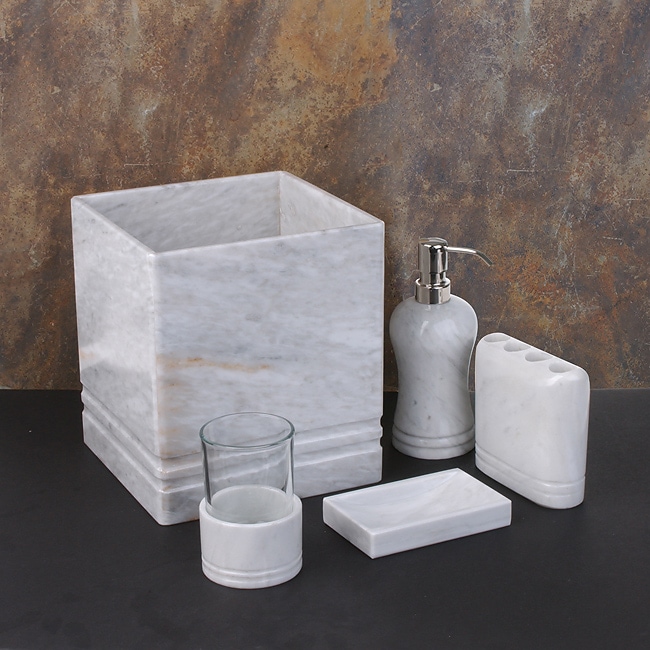 White Marble Bath Accessories  