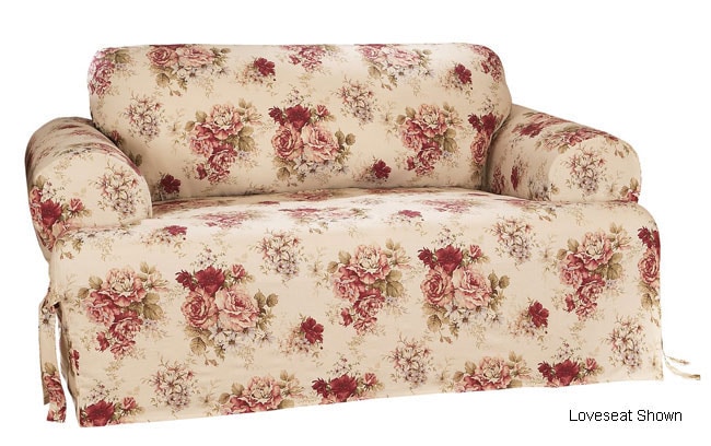 Sarahs Red Rose T Cushion Sofa Slipcover  ™ Shopping