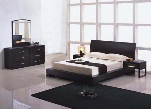 Espresso Platform Queen size Bedroom Set  