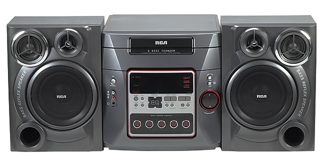 RCA RS2652 200-Watt Bookshelf System with 5-CD Changer - Overstock ...