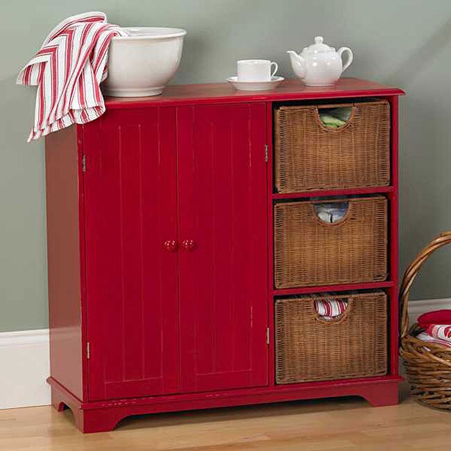 Red Wicker Drawer Sideboard - Free Shipping Today - Overstock.com ...