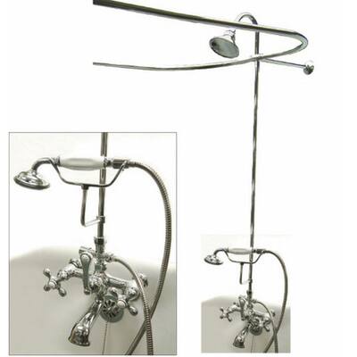Chrome Complete Clawfoot Tub and Shower Package