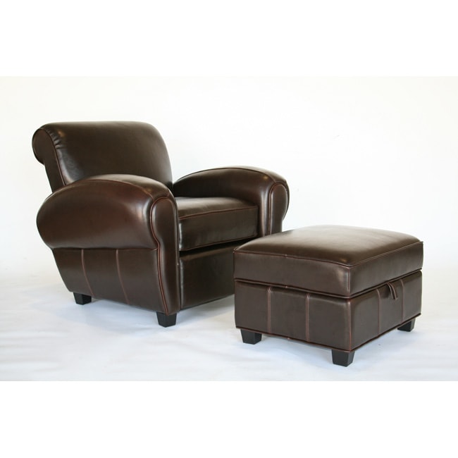 Espresso Brown Reclining Club Chair and Storage Ottoman - Bed Bath & Beyond  - 2081582