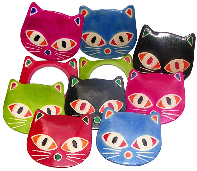 Set of 10 Charming Cat Purse Mirrors (India)  