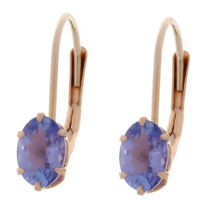 14k Yellow Gold Tanzanite Leverback Earrings  ™ Shopping