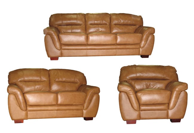 Bourbon Leather Sofa Loveseat And Chair Set
