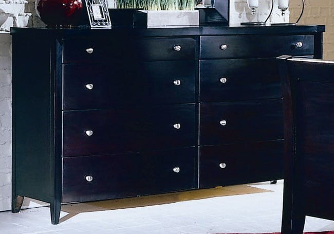 Portofino Black 8 drawer Dresser  
