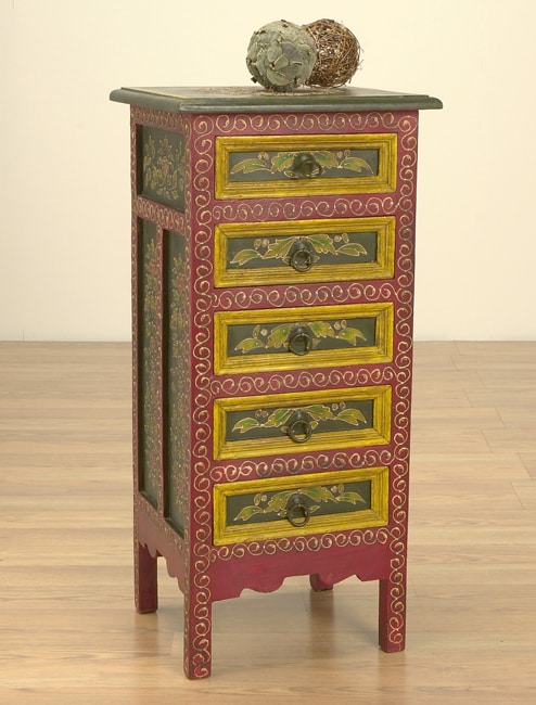 Hand painted Solid Wood Chest (India)