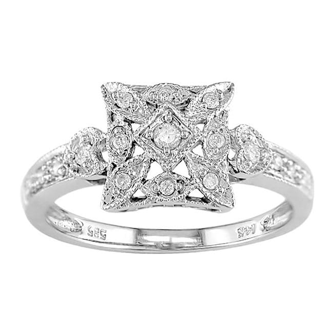 14k White Gold 1/6ct TDW Diamond Lightweight Ring (I J, I2 I3 