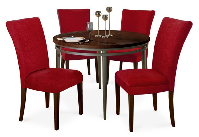Parson Espresso/Red Dining Table and 4 Chairs  
